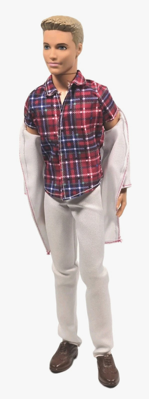 Barbie Ken Fashionistas Doll 2012 Mattel Plaid Shirt White Pants Brown Shoes